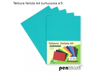 Tektura falista PENWORD A4 5ark. - turkusowa