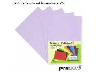 Tektura falista PENWORD A4 5ark. - lawendowa