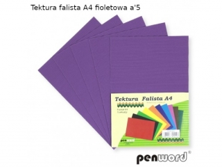 Tektura falista PENWORD A4 5ark. - fioletowa