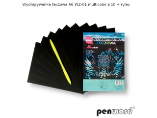 Wydrapywanka PENWORD A6 10ark. +2rylce WZ-01 multicolor