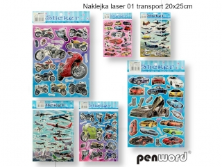 NAKLEJKA LASER 01 TRANSPORT 20x25cm