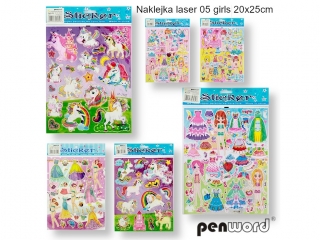 NAKLEJKA LASER 05 GIRLS 20x25cm