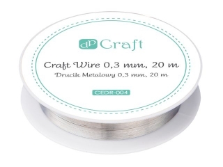 Drucik metalowy DPCRAFT 0,3mm 20m - srebrny