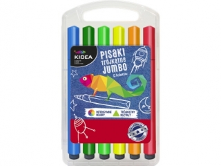 PISAKI TRÓJKĄTNE W ETUI JUMBO 12 KOLORÓW KIDEA (PŚ)