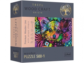 Puzzle  500+1 TREFL Drewniane - Kolorowy szczeniak" / Art Licensing with fee