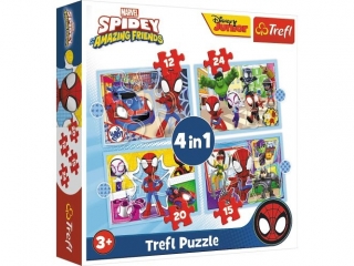 Puzzle "4w1 (12, 15, 20, 24) - Ekipa Spideya" / Spidey and his Amazing Friends Marvel 34611