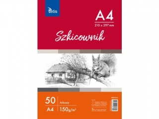 Szkicownik TETIS A4 50k. 150g/m2