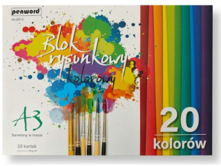 BLOK RYSUNKOWY A3 KOLOROWY BR-6 80g 20 KARTEK 20 KOLOR�W [opakowanie=5szt] (SZPSH)