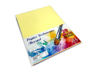 PAPIER TECHNICZNY/BRYSTOL A3 CB-A3-185-20M KOLOROWY 100 ARKUSZY MIX 20 KOLOR�W (SZPSH)