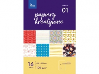 Papiery kreatywne TETIS 100g/m2 A4 16ark. - zestaw  1