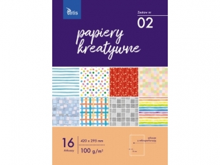 Papiery kreatywne TETIS 100g/m2 A4 16ark. - zestaw  2