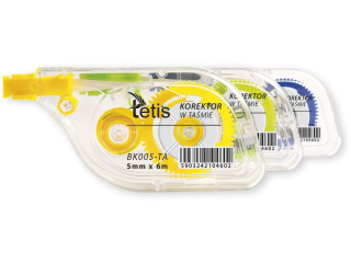 KOREKTOR W TAMIE, MIX KOL.OBUD. 5MMX6M [opakowanie=18szt]
