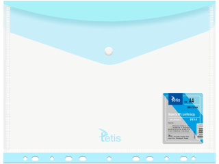 KOPERTA PP NA ZATRZASK Z PERFORACJ A4 NIEB. [opakowanie=6szt]