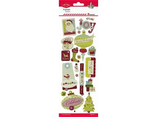 Naklejki papierowe 3D mix wzorów 22szt. znaczki, zawieszki