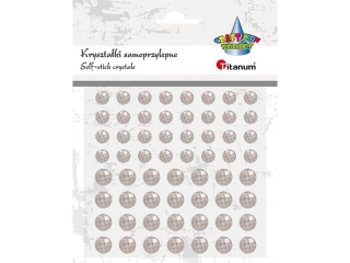 Krysztaki samoprzylepne okrge 8/10mm bladorowe 60szt.