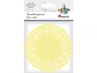 Serwetki papierowe okrge 11, 5cm aurowe z toczeniem 35szt. jasnote