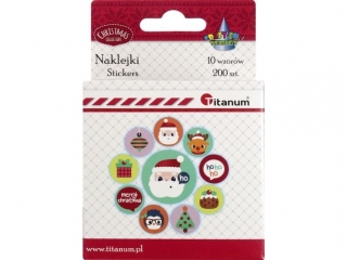 Naklejki papierowe o23mm na taśmie 10 wzorów Boże Narodzenie 200szt.