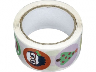 Naklejki papierowe o23mm na ta�mie 10 wzor�w Bo�e Narodzenie 200szt.