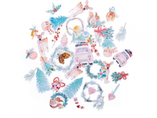 KSZTATY PAPIEROWE, JOLLY CHRISTMAS 44 SZT. [opakowanie=6szt]