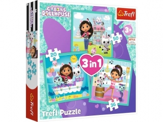 Puzzle   "3w1" TREFL Koci domek Gabi - Aktywnoci Gabbi