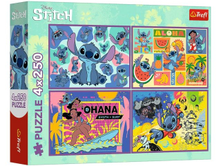 Puzzle  4x250 TREFL Lilo & Stitch - Niezwyky Stitch