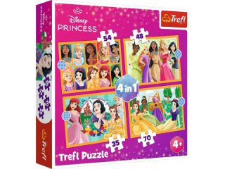 Puzzle   "4w1"TREFL Bajkowe historie/ Disney Princess