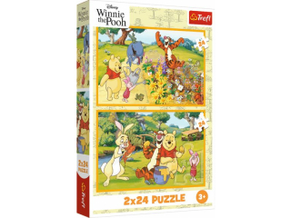 Puzzle   2x24 TREFL Kubu Puchatek - Dzie w ogrodzie