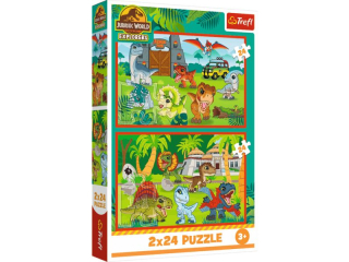 Puzzle   2x24 TREFL Park Jurajski - Mae dinozaury