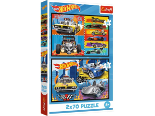 Puzzle   2x70 TREFL Hot Wheels - Samochodziki