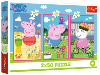 Puzzle   3x50 TREFL winka Peppa - Sia przyjani