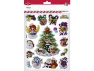 Naklejki foliowe choinka, bombki, aniołek, Mikołaj