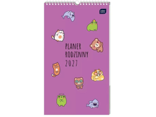 Kalendarz planner rodzinny 25x43 cm Kawaii 2027