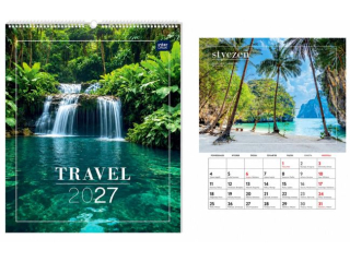 Kalendarz �cienny planszowy 33, 5x40 cm Travel 2027