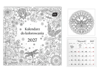 Kalendarz �cienny do kolorowania 30X30 (relaksacyjny) wz�r 2 2027