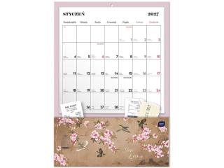 Kalendarz �cienny z kieszonk� 28x40 Cherry Blossom 2027