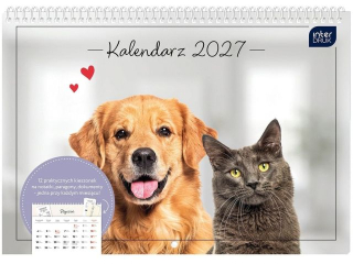 Kalendarz z kieszonk� 25x17, 5cm Zwierzaki 2027