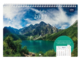 Kalendarz z kieszonk� 25x17, 5cm Polska Widoki 2027