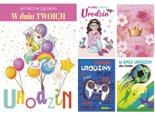 Laurka z brokatem B6B 117x167 z kopert�  POL-MAK Urodziny dzieci�ce B6B_URDZIE_765 [opakowanie=25szt]