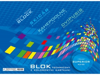 Blok techniczny kolorowy A3 25k. 170g KRESKA  Superior