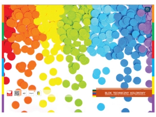 Blok techniczny kolorowy A3 10k. 160g INTERDRUK