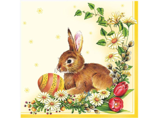 Serwetki POL-MAK Maki Lunch 33cm 20szt. Easter Egg x Hare Yellow SL_WL_000701 [opakowanie=12szt]