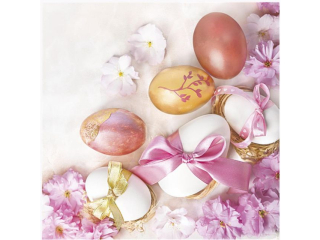Serwetki POL-MAK Maki Lunch 33cm 20szt. Elegant Pink Eggs Composition SL_WL_013201 [opakowanie=12szt]