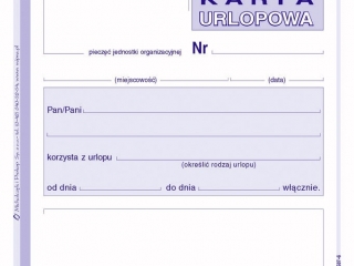 Druk -KU Karta Urlopowa
