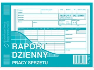 Druk -Raport dzienny pracy sprztu A5