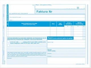 Druk 198-3E Faktura - czynnoci zwolnione z podatku