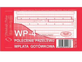 Druk-polecenie przelewu A6 wpata gotwkowa 4 odcinkowe 445-