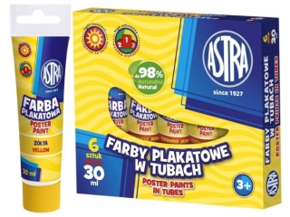 Farby plakatowe w tubie ASTRA 30ml - ta