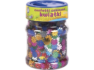 Confetti cekinowe kwiatki - mix kolorw 100g ASPROM