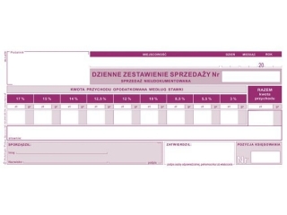 Druk -Dzienne zest. sprzed.(nieudok.) 1/3 A4