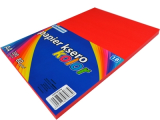 Papier ksero A4/100/80g kolor ? 18 czerwony